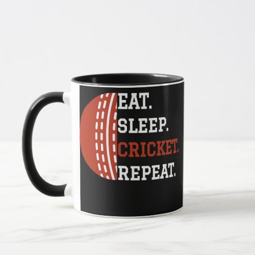 Cricket Player Apparel Eat Sleep Cricket Repeat  Mug