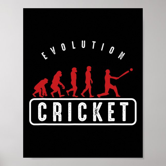 Cricket Player Athletes Sports Coach Evolution Of  Poster (Front)