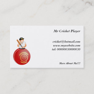 Cricket Player Business Card