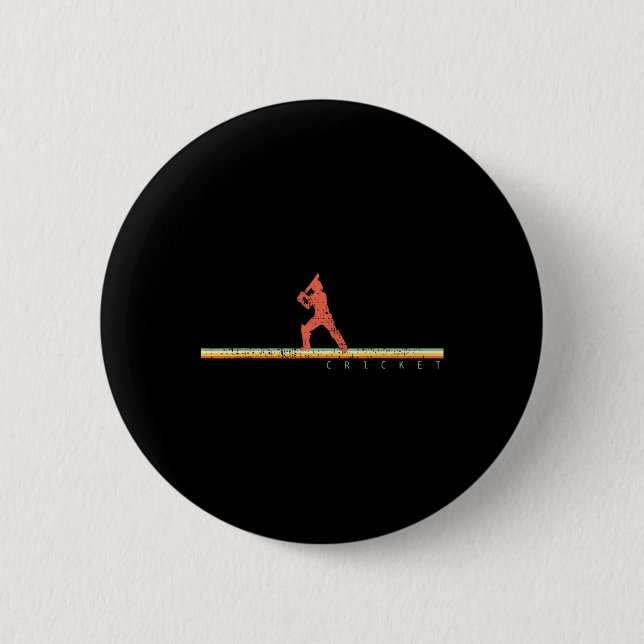 Cricket Player Coach Gift Sports Retro  Button (Front)