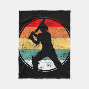 Cricket Player Coach Retro Vintage Cool Gift  Fleece Blanket