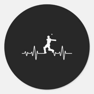 Cricket Player Cricket Sport Cricket  Classic Round Sticker