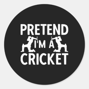 Cricket Player Cricket Sport Vintage Cricket 5 Classic Round Sticker