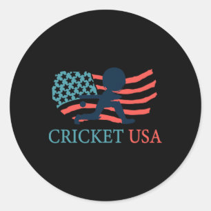 Cricket Player Cricket Usa Team Coach American Fla Classic Round Sticker