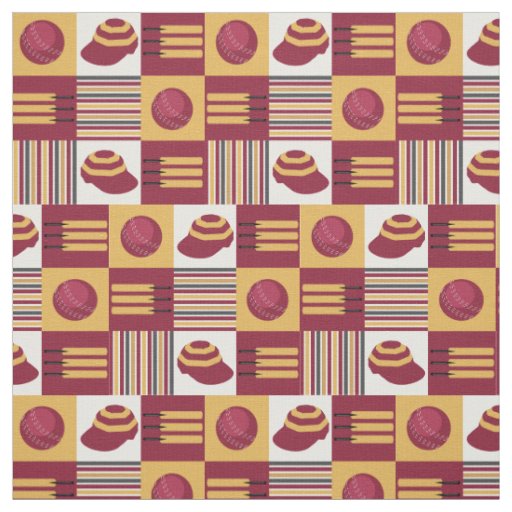 Cricket Player Cricketer Bats and Balls Patterned Fabric