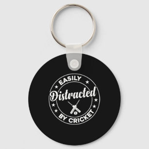 Cricket Player Cricketing - Easily Distracted By C Keychain