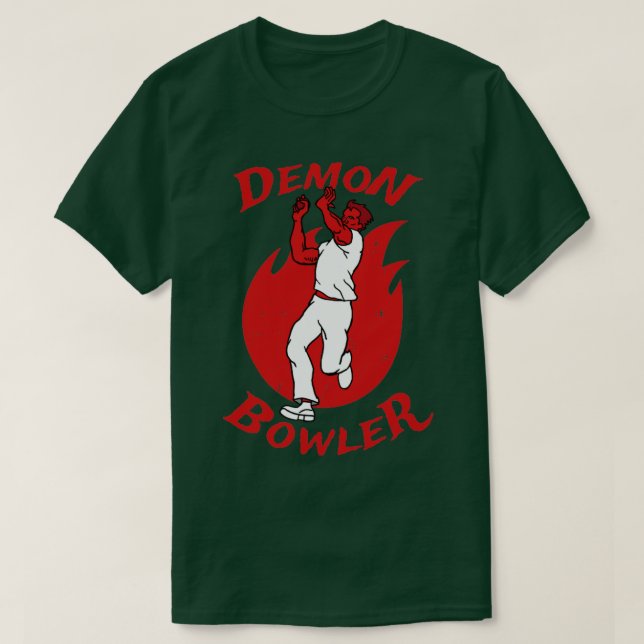 Cricket Player Demon Fast Bowler Cricket Fan  T-Shirt (Design Front)