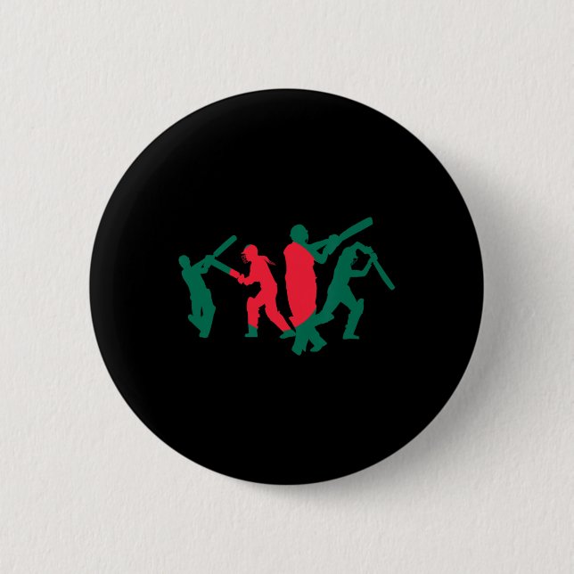 Cricket Player Design 1  Button (Front)