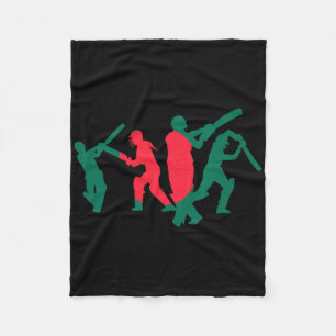 Cricket Player Design 1 Fleece Blanket