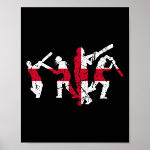 Cricket Player Distressed Poster