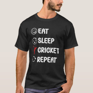 Cricket Player Eat Sleep Cricket Repeat   outfits  T-Shirt
