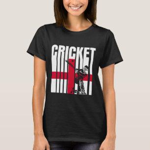 Cricket Player English Flag  T-Shirt