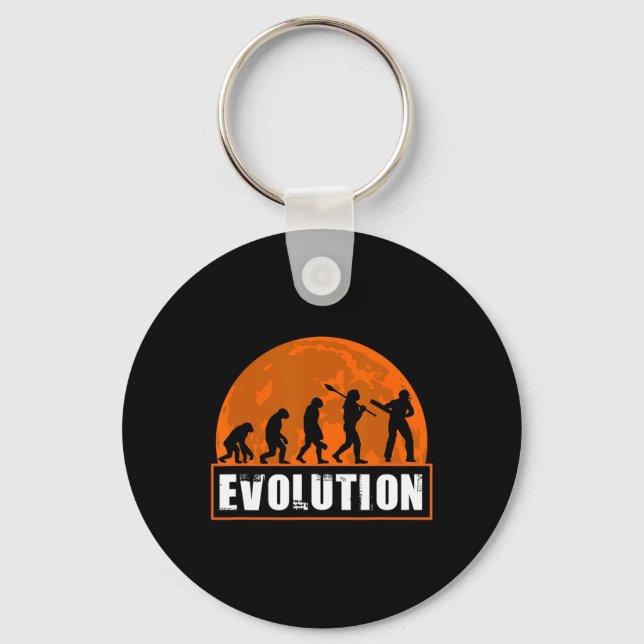 Cricket Player Funny Cricket Human Evolution  Keychain (Front)
