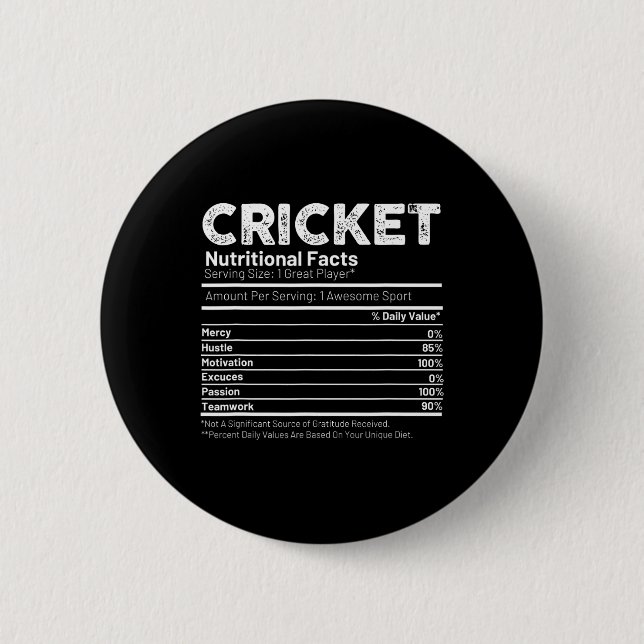 Cricket Player Gift For Men  Button (Front)