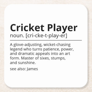 Cricket Player Gift Personalised Coaster | Custom