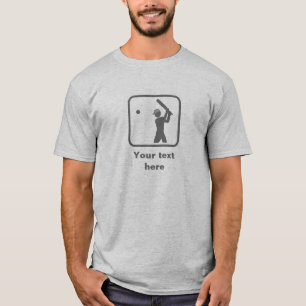 Cricket Player Grey Logo -- Customizable T-Shirt
