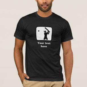Cricket Player Logo -- Customizable (Dark) T-Shirt