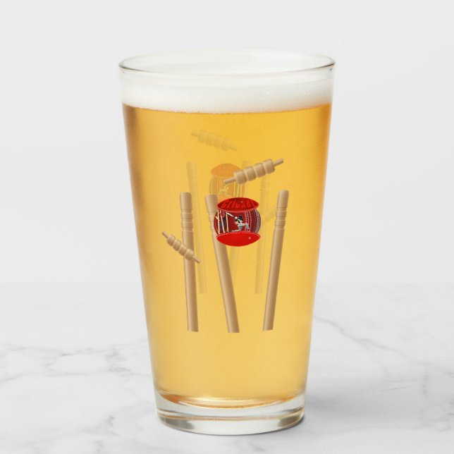 Cricket Player On The Ball, Glass (Front Filled)