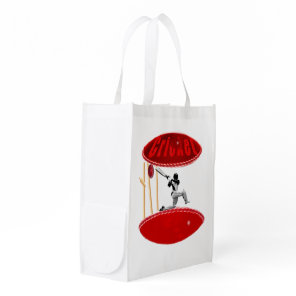 Cricket Player On The Ball, Grocery Bag