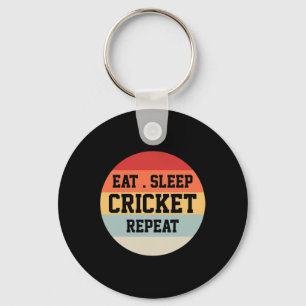 Cricket Player Retro Funny Gift  Keychain