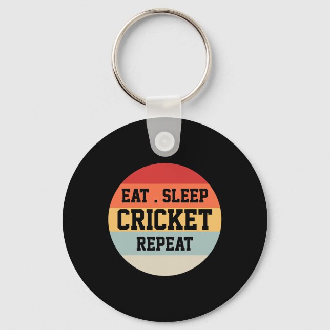 Cricket Player Retro Funny Gift  Keychain (Front)
