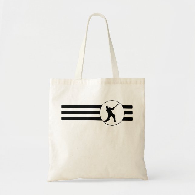 Cricket Player Stripes Tote Bag (Front)
