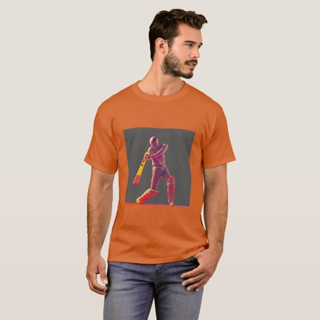 Cricket Player Stylish T-Shirt Design (Front Full)