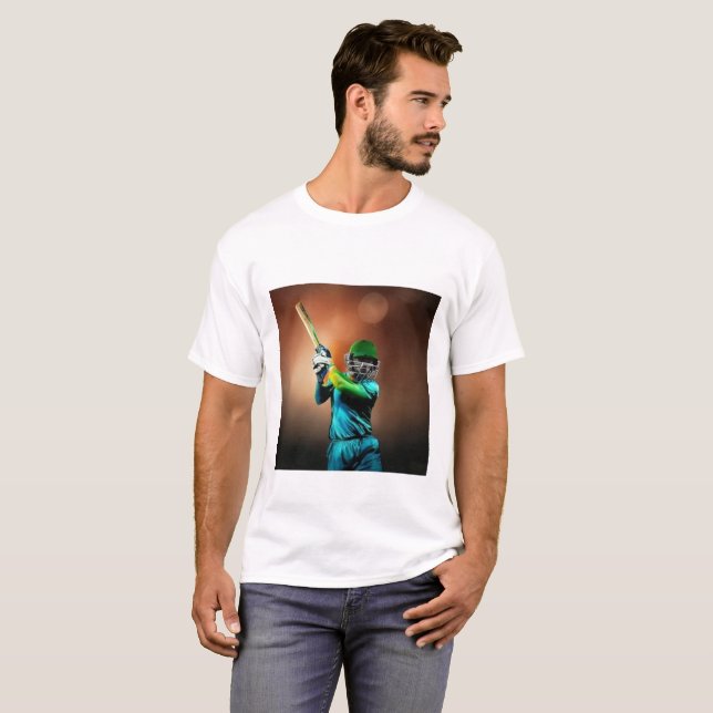 Cricket Player Stylish T-Shirt Design (Front Full)