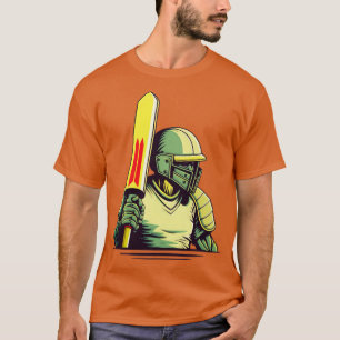 Cricket Player Vintage Retro Cricket (2) T-Shirt