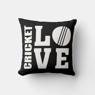 Cricket Players, Love Cricket, Black Throw Pillow