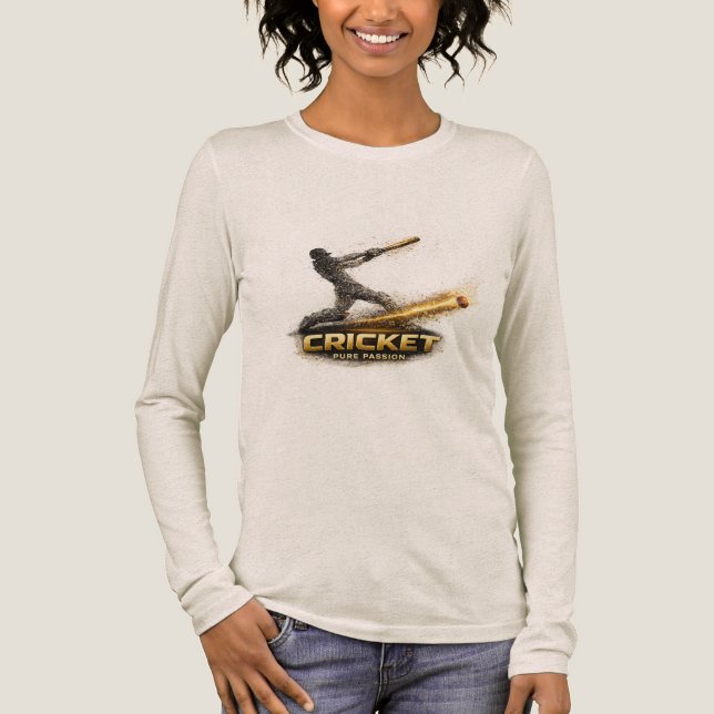 Cricket Pure Passion Gold Motion Women’s Tri-Blend Tri-Blend Shirt (Front)