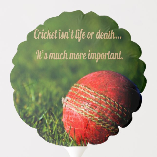 Cricket Red Ball Funny Motivational Balloon (Back)