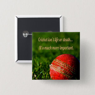 Cricket Red Ball Funny Motivational Button