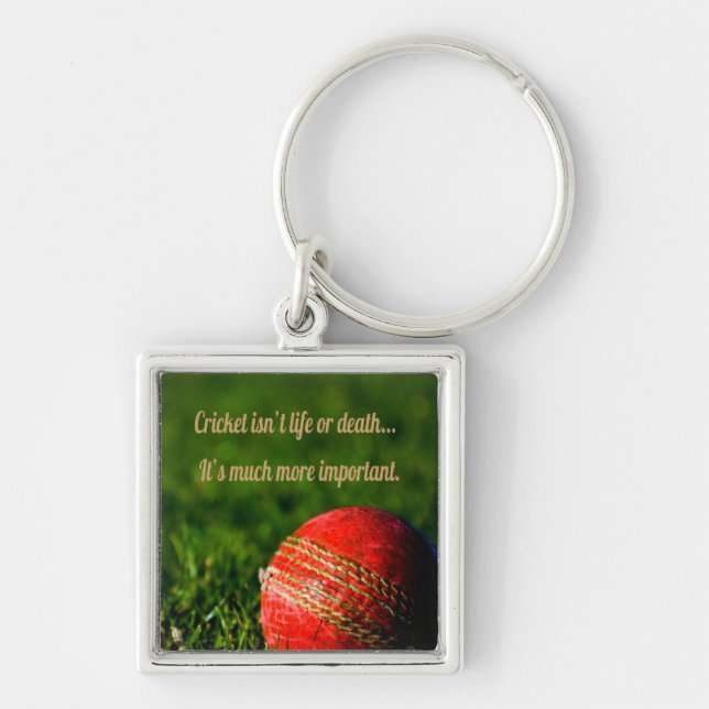 Cricket Red Ball Funny Motivational Keychain (Front)