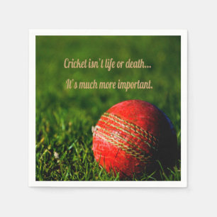 Cricket Red Ball Funny Motivational Napkins