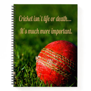 Cricket Red Ball Funny Motivational Notebook