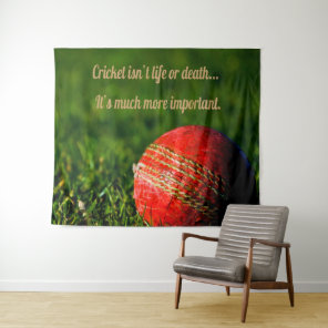 Cricket Red Ball Funny Motivational Tapestry