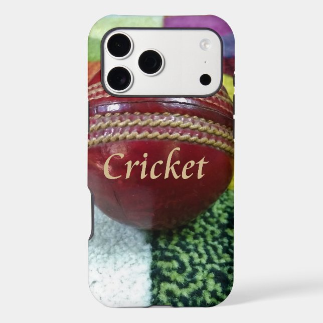 Cricket: Red Hard Ball Art Print Case-Mate iPhone Case (Back)