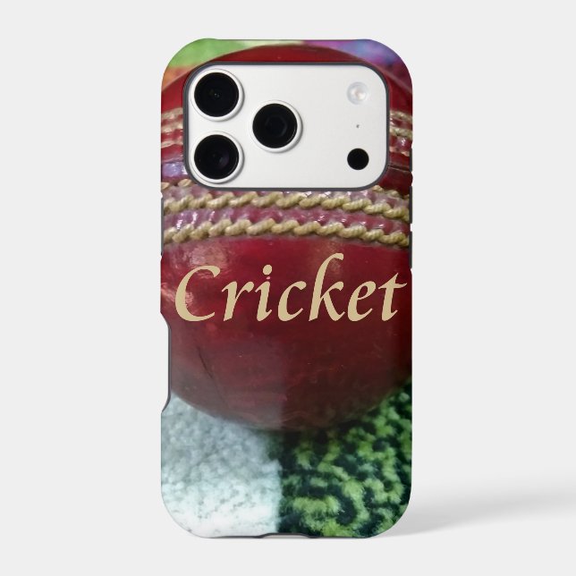 Cricket: Red Hard Ball Art Print Case-Mate iPhone Case (Back)