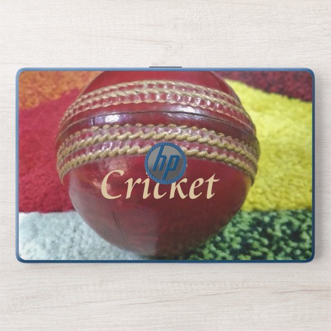 Cricket: Red Hard Ball Art Print HP Laptop Skin (Front)