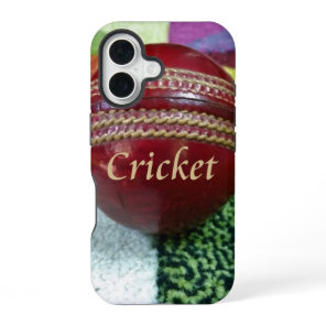 Cricket: Red Hard Ball Art Print iPhone 16 Case