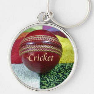 Cricket: Red Hard Ball Art Print Keychain