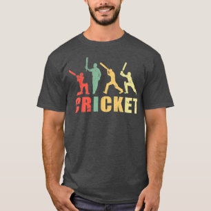 Cricket Retro Vintage Colours Cricket Players T-Shirt