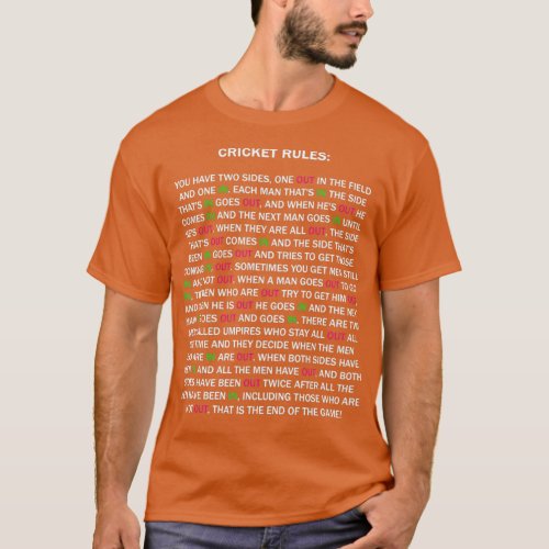 Cricket Rules New Edition 1 T_Shirt