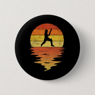 Cricket Shirt Retro Sunset 70s Vintage Cricket Button