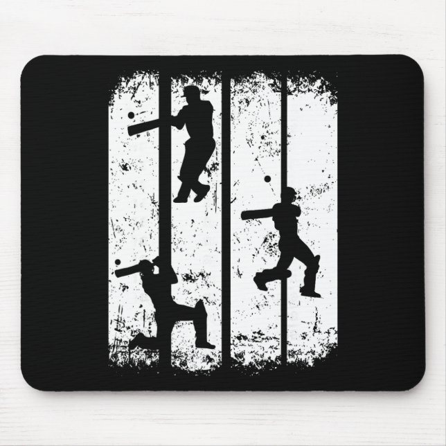 Cricket Silhouette - Cricket Player Cricket Lover  Mouse Pad (Front)