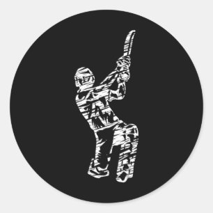 Cricket Sport Player 5 Classic Round Sticker