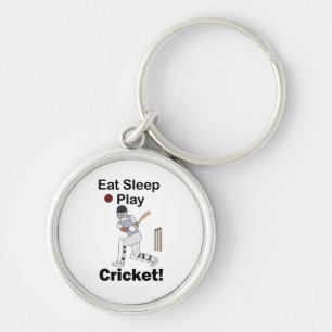 Cricket Sports Eat Sleep Play Cricket Keychain