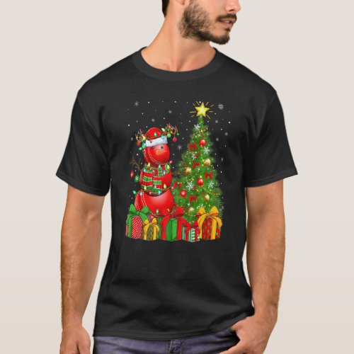 Cricket Sports Lighting Xmas Tree Snowman Cricket  T_Shirt