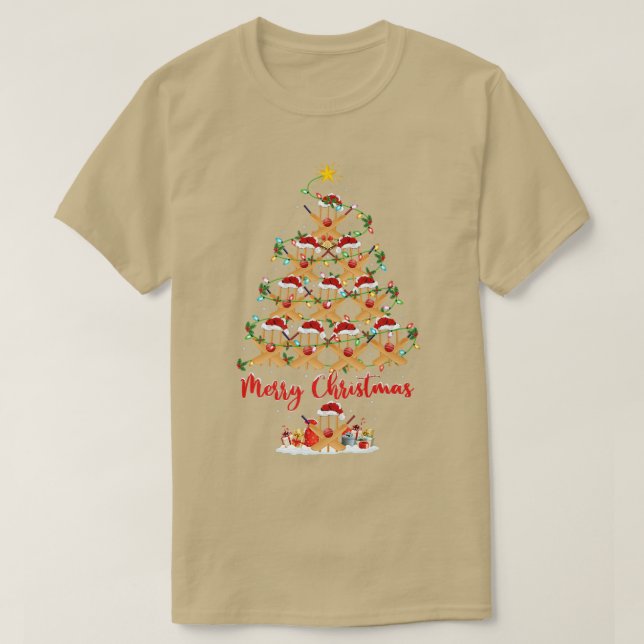 Cricket Sports Lover Matching Santa Cricket Christ T-Shirt (Design Front)